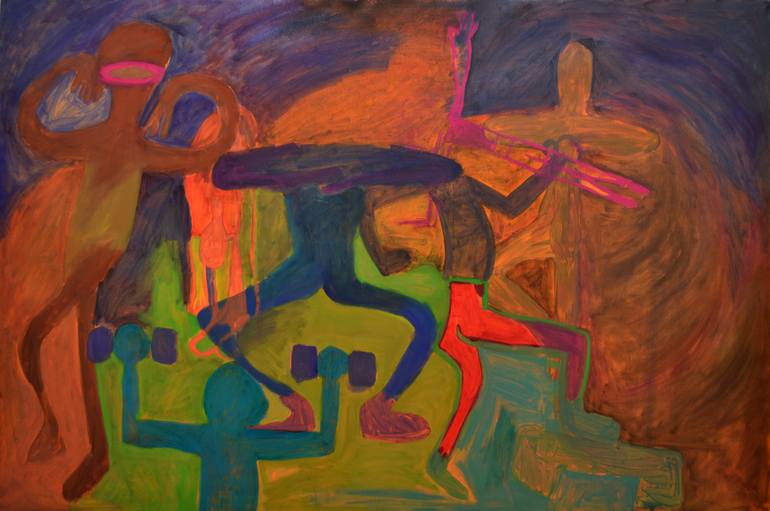 770x511 Saatchi Art Workout Wall Painting By Quaymberley B Dudley - Workout Painting