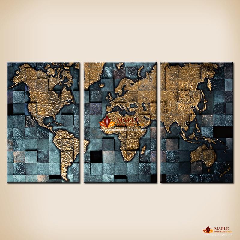 800x800 2018 Modern Wall Art The Abstract World Map Painting On Canvas - World Map Painting