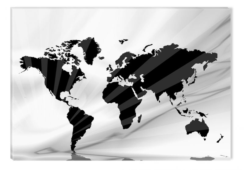 800x556 Black And White Abstract Canvas Wall Art Map Of The Abstract World - World Map Painting Black And White