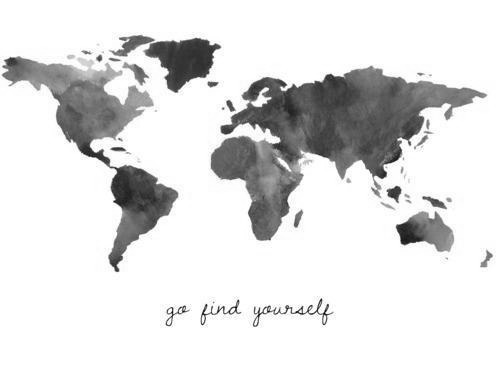 500x375 Land Of Gods Via Tumblr On We Heart It - World Map Painting Black And White