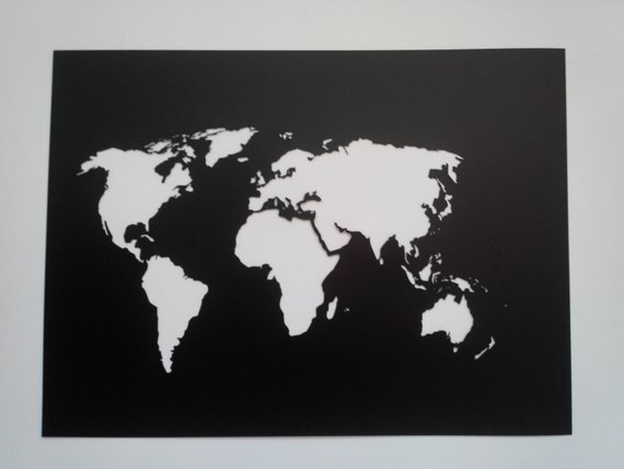 570x428 World Map Stencil Plastic Reusable Painting Art Supply - World Map Painting Black And White