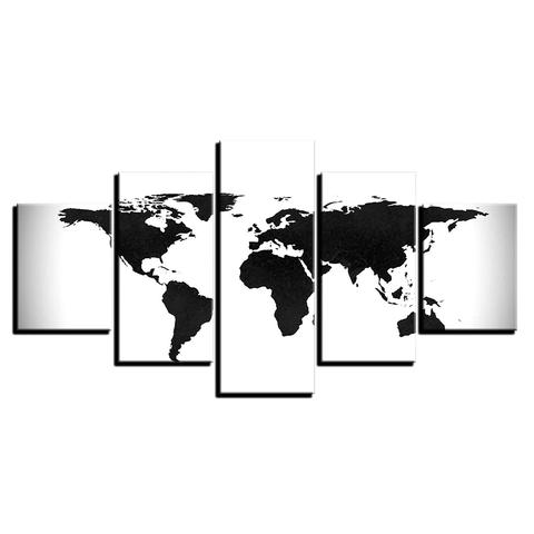480x480 Black And White World Map Vintage Canvass - World Map Painting Black And White