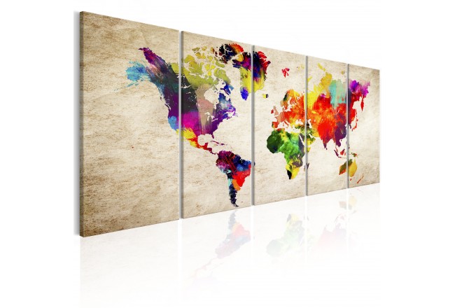 650x440 Canvas Painting World Map Painted World - World Map Painting Canvas