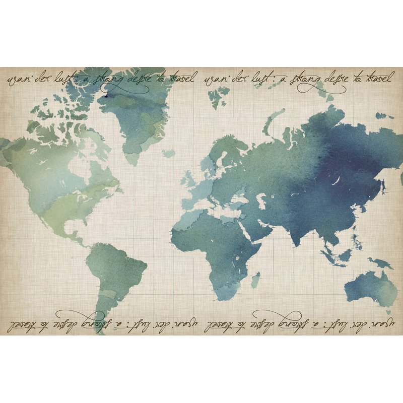 800x800 Marmont Hill Watercolor World Map Painting Print On Wrapped - World Map Painting Canvas