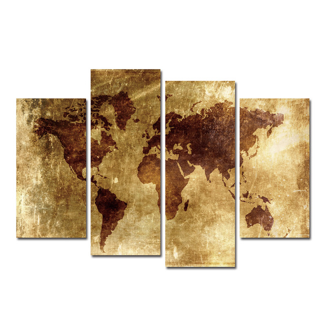 World Map Painting Canvas at PaintingValley.com | Explore collection of ...