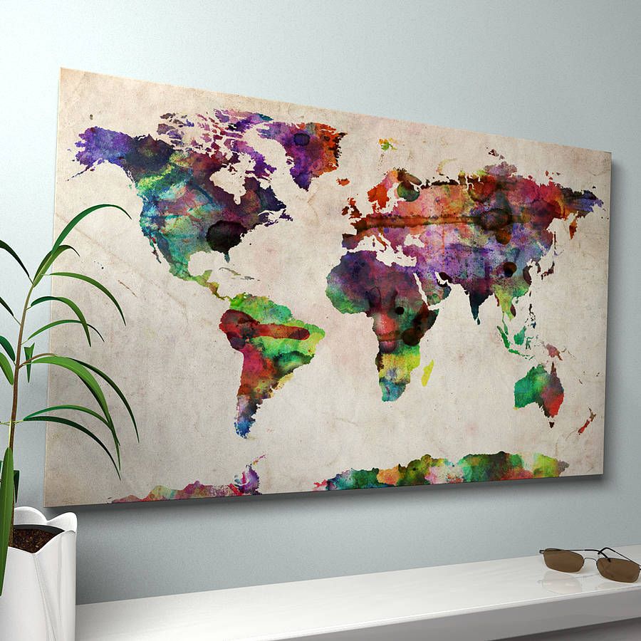 World Map Painting Canvas at PaintingValley.com | Explore collection of ...