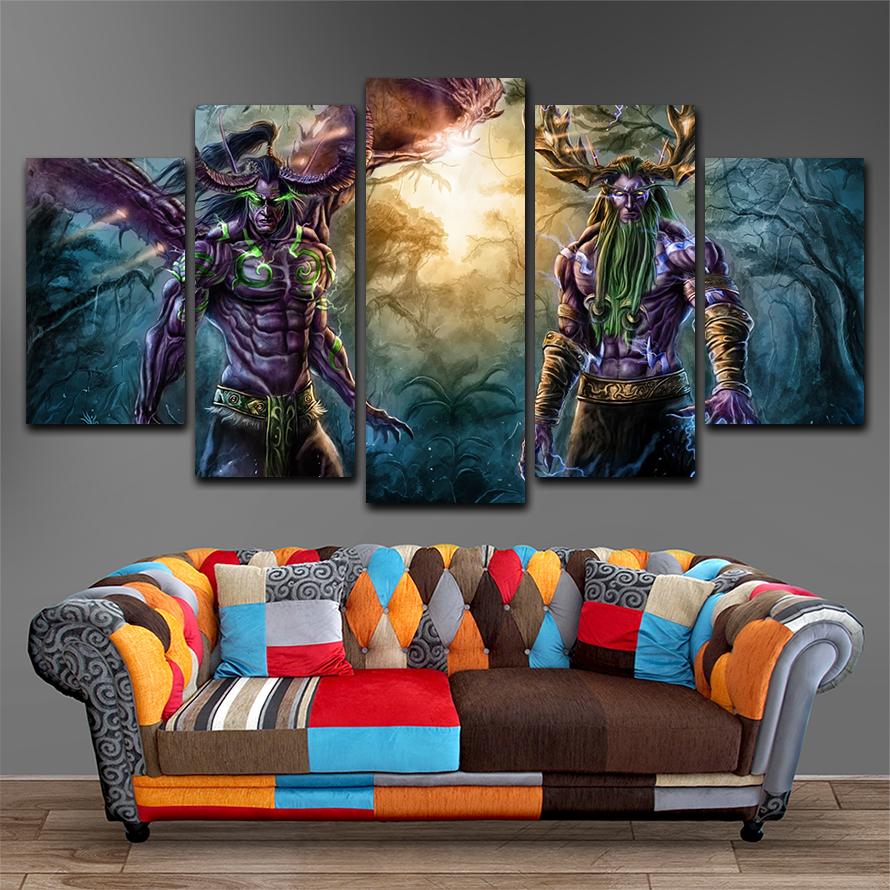 890x890 World Of Warcraft Game Canvas Painting Dakmoon We Will Rock You - World Of Warcraft Painting