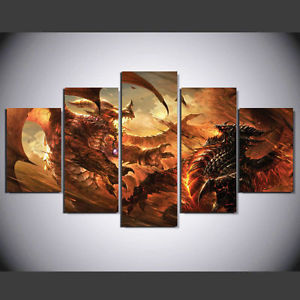 300x300 Framed Hd Canvas Wall Art World Of Warcraft Cataclysm Picture Home - World Of Warcraft Painting