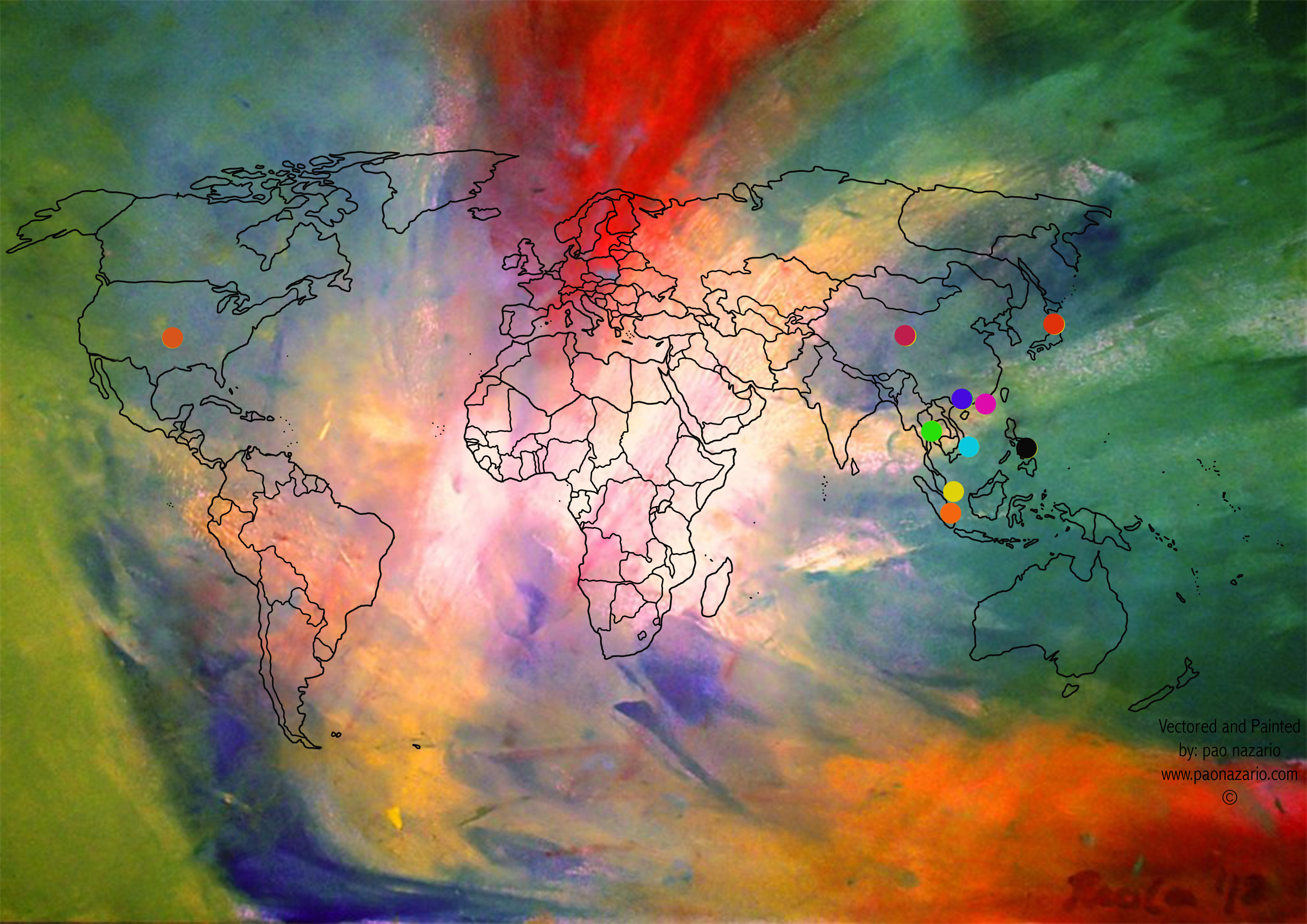 4961x3508 The World A Tourist, A Traveler And A Lover Of Art - World Painting