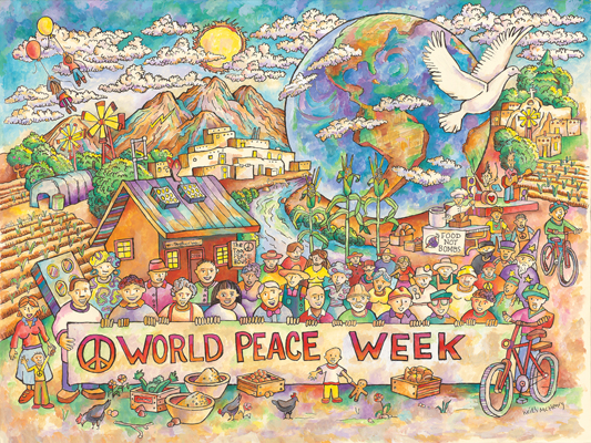 533x400 Paintings Of The Food Not Bombs Movement - World Peace Painting