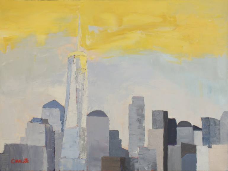 770x579 Saatchi Art World Trade Center Skyline Painting By Marino Chanlatte - World Trade Center Painting