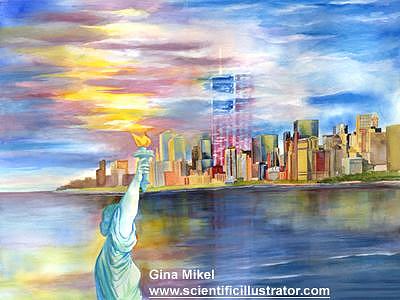 400x300 World Trade Center Painting By Gina Mikel - World Trade Center Painting