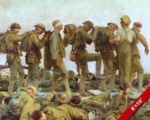300x240 Wwi World War 1 Chemical Gassed Soldiers Oil Painting Art Print - World War 1 Painting