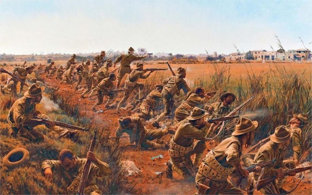 640x400 Art First World War 1 Ww1 Battle Soldiers Springfield Springfield - World War 1 Painting