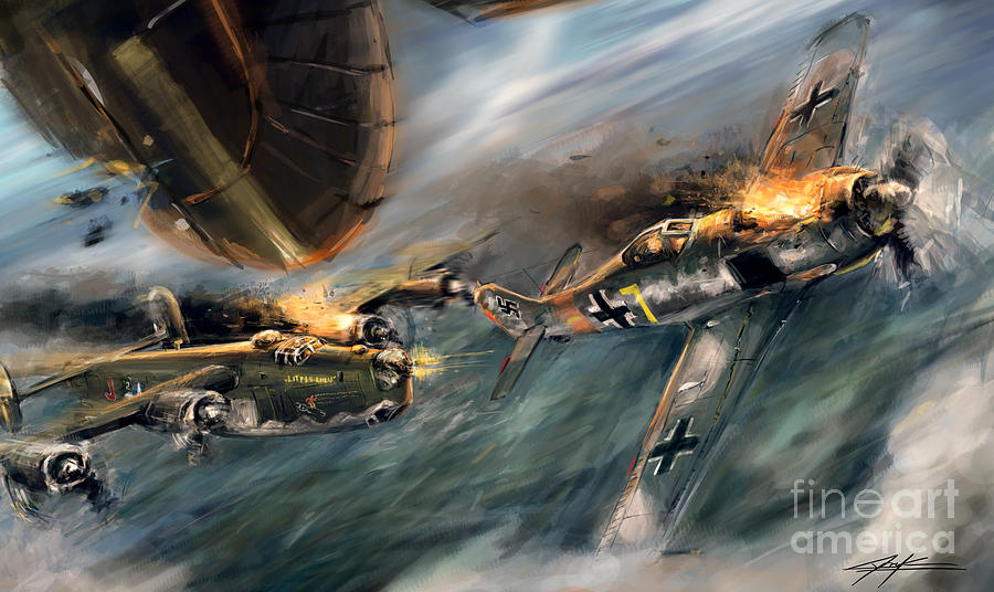 900x536 World War 2 B24 Little Lulu Thads Last Victory Painting By Ondrej - World War 2 Painting