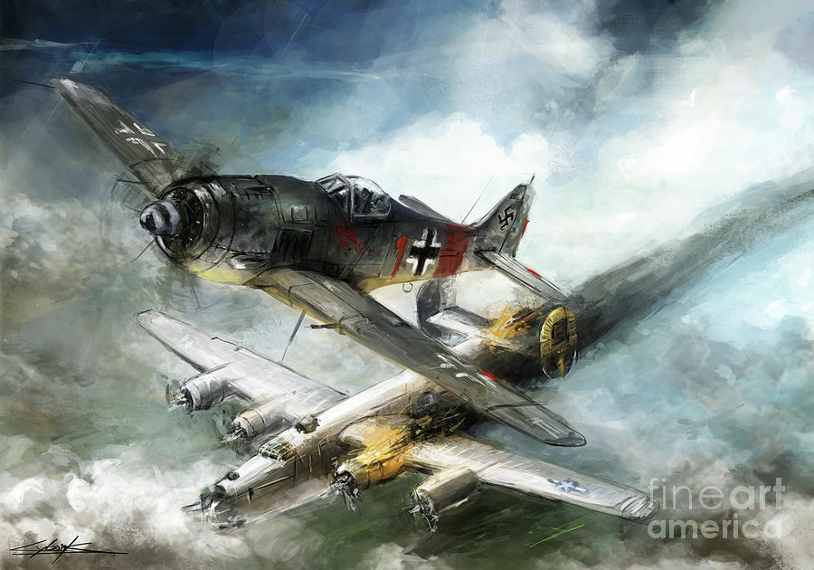 900x630 World War 2 Fw 190 Rauhbautz Vii Painting By Ondrej Soukup - World War 2 Painting