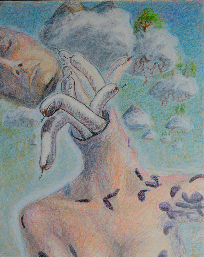 716x900 Worm Neck Painting By Nancy Mauerman - Worm Painting