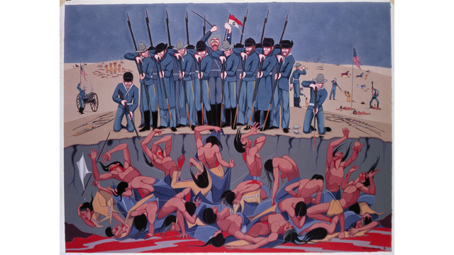 640x360 Oscar Howe's Wounded Knee Massacre, A Rarely Seen Masterpiece Sdpb - Wounded Knee Painting