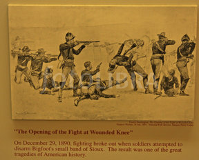 288x232 Painting Of Opening Fight Wounded Knee T - Wounded Knee Painting
