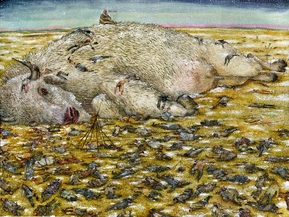 1000x751 Wounded Knee Mu Pan Biblioklept - Wounded Knee Painting