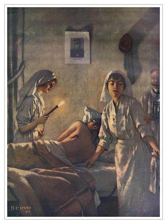 560x748 Nurses Treating A Wounded Soldier Painting From 1915 By Henri - Wounded Soldier Painting