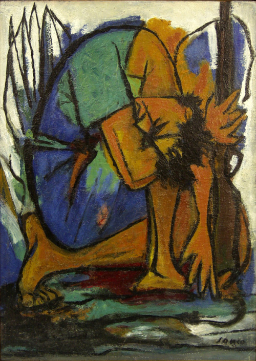 500x705 Artwork By Marcel Janco - Wounded Soldier Painting