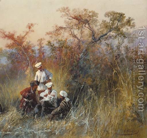 512x478 The Wounded Soldier Nikolai Nikolaevich Karazin Reproduction 1st - Wounded Soldier Painting