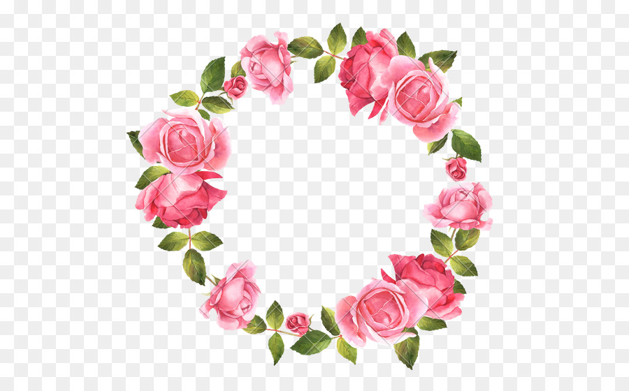 900x560 Garden Roses Watercolor Painting - Wreath Painting