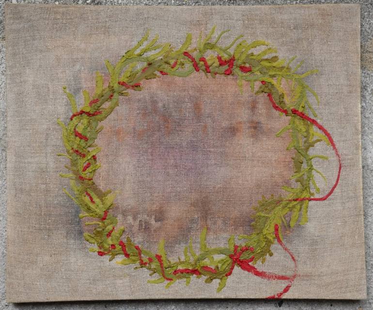 770x640 Saatchi Art Wreath Painting By Bogi - Wreath Painting