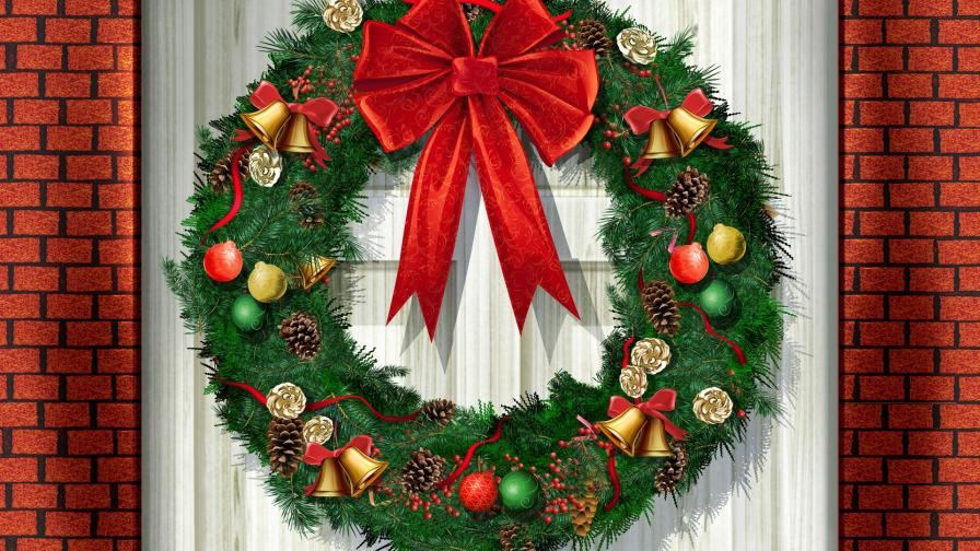 896x504 Christmas Wreath Painting - Wreath Painting