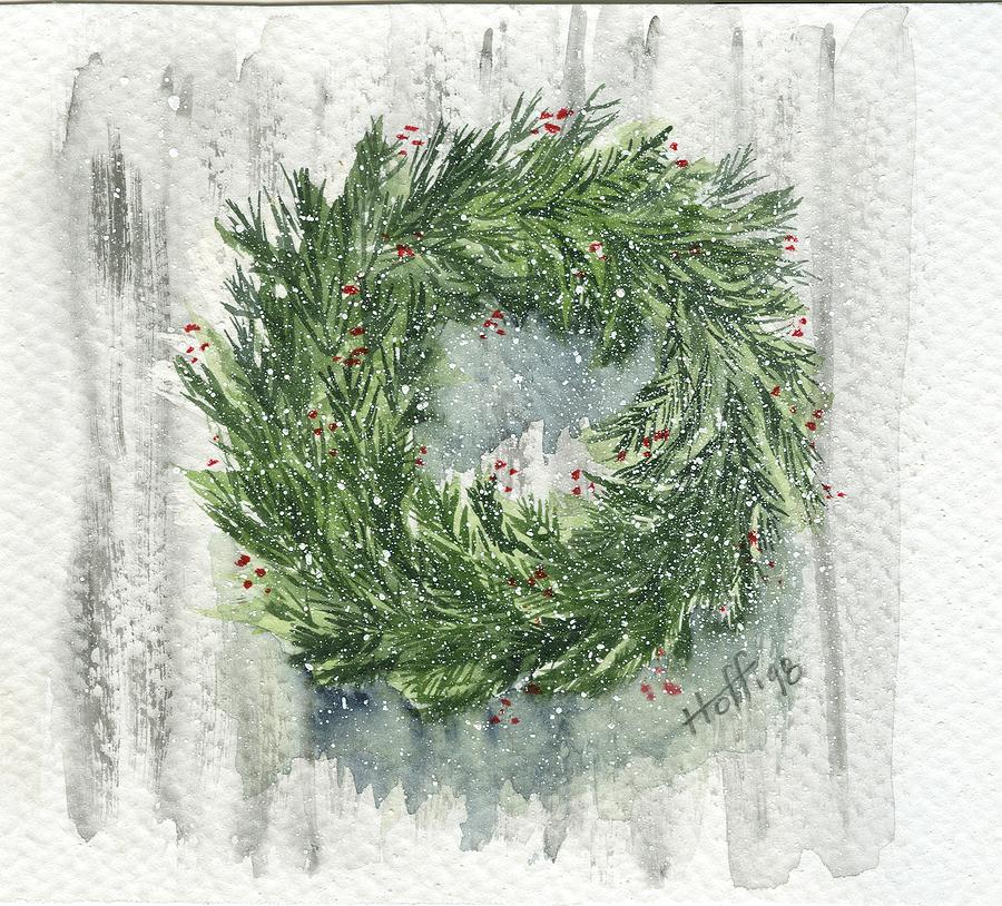 900x814 Wreath Painting By Denise Hoff - Wreath Painting