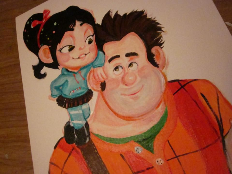 900x675 Wreck It Ralph And Vanellope By Thedorkyderpster - Wreck It Ralph Painting
