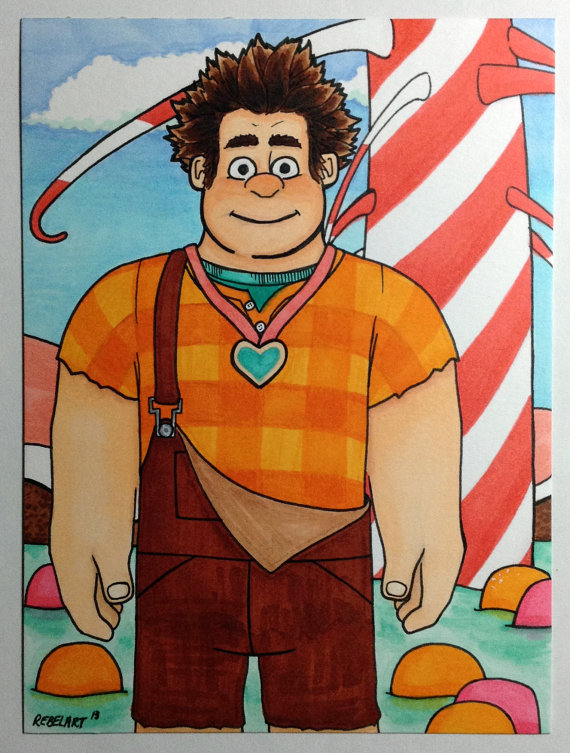 570x753 Wreck It Ralph Art Card Rebelart Design Online Store Powered - Wreck It Ralph Painting
