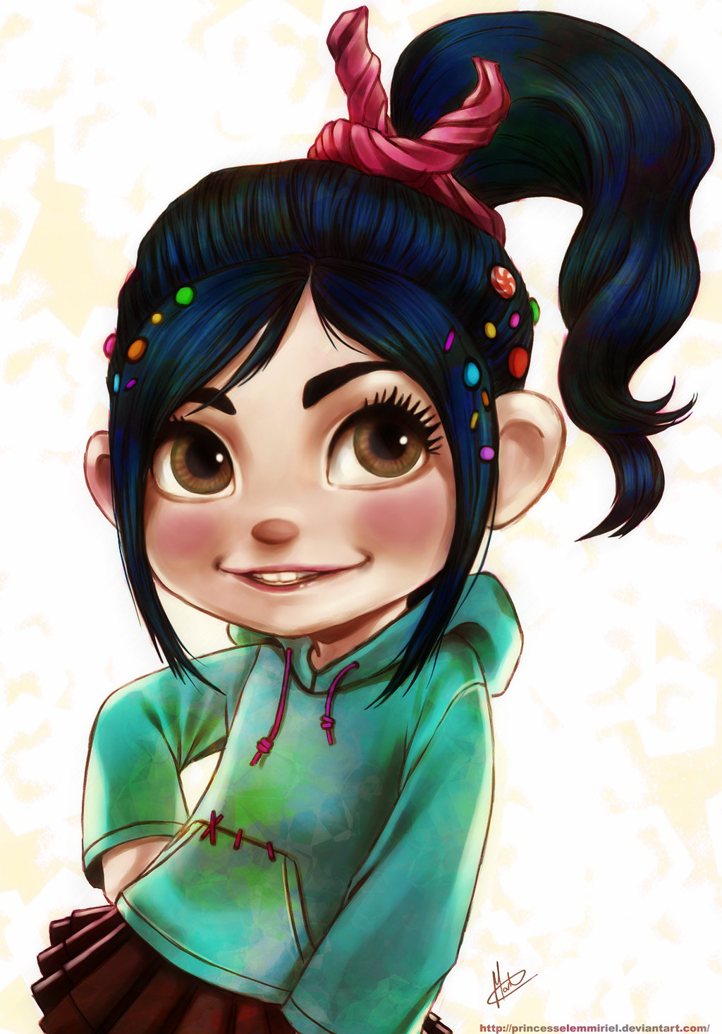 1024x1466 Wreck It Ralph Vanellope Von Schweetz By Princesselemmiriel - Wreck It Ralph Painting