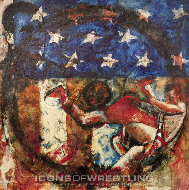 650x653 Icons Of Wrestling Art Project - Wrestling Painting