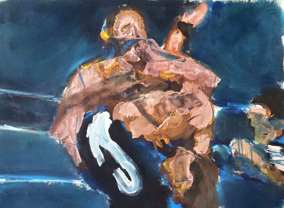 960x704 Pro Wrestling 2 - Wrestling Painting
