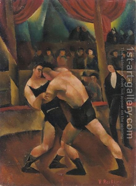 440x600 The Wrestlers Vera Rockline Reproduction 1st Art Gallery - Wrestling Painting