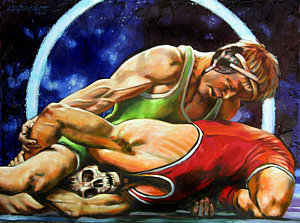300x223 Wrestling Paintings Fine Art America - Wrestling Painting