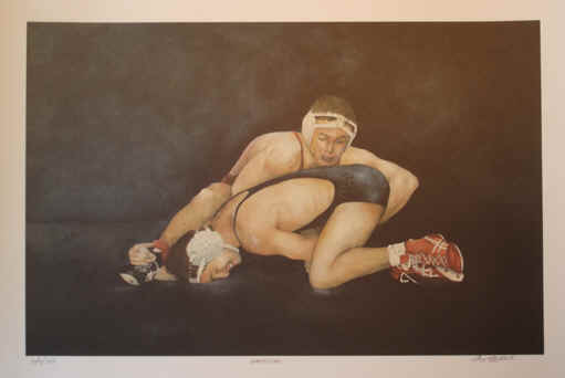 511x342 High School Wrestling Poster, Olympic Wrestling Art Print Picture - Wrestling Painting