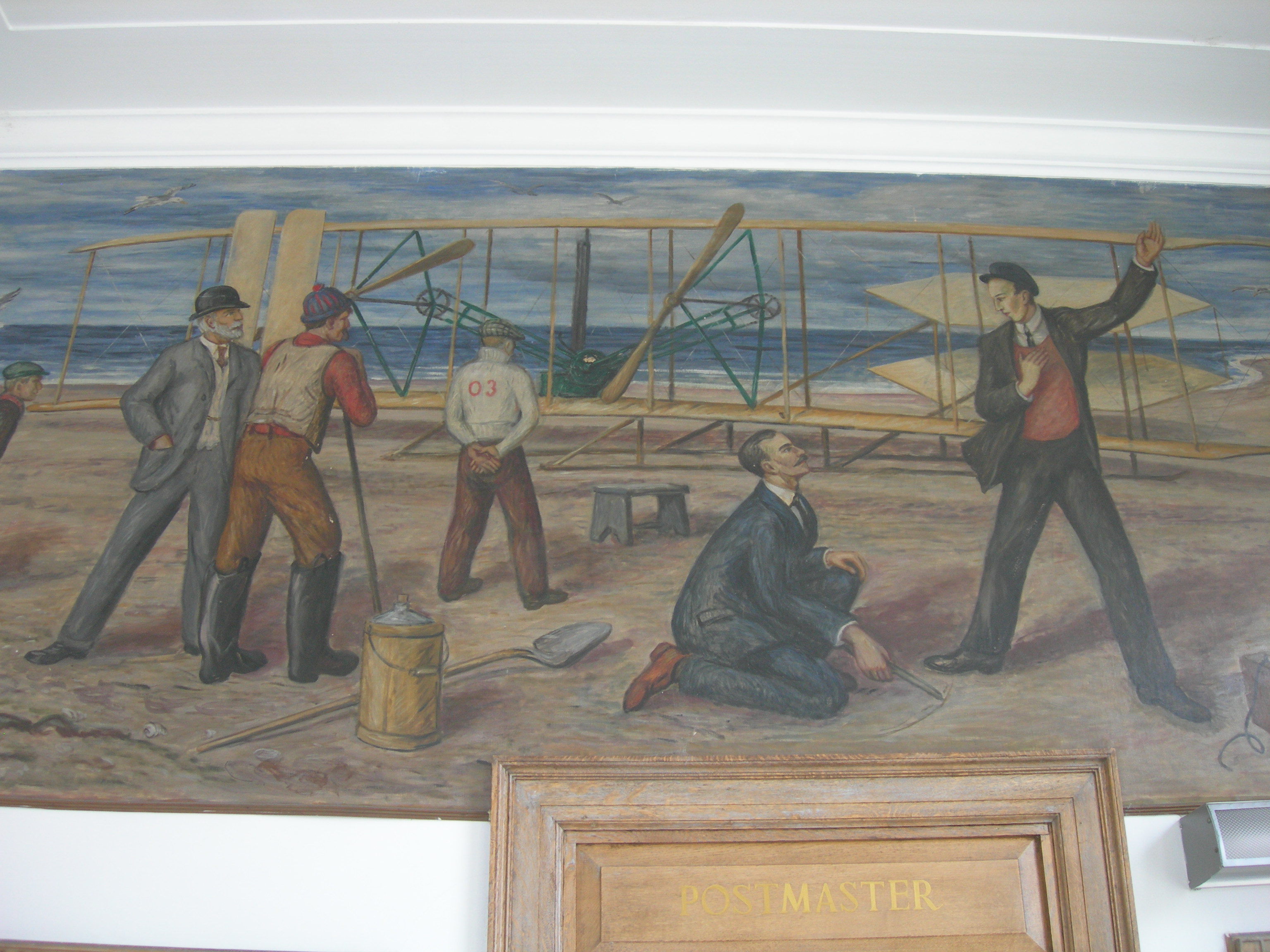 3072x2304 Post Office Mural - Wright Brothers Painting