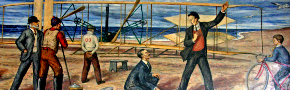 960x300 Post Office Mural Wright Brothers Flight Williamston Nc 27892 - Wright Brothers Painting