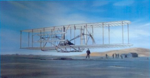 480x252 Aircraft - Wright Brothers Painting