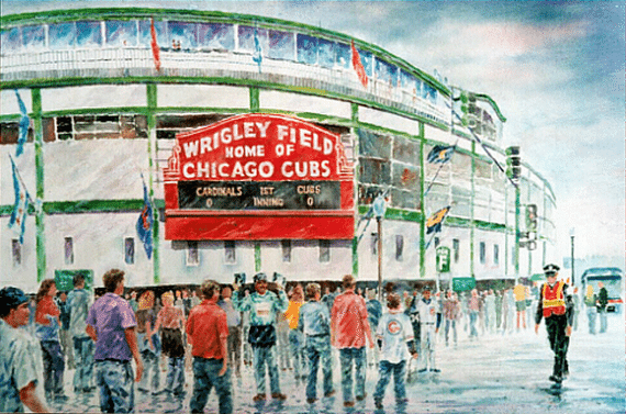 570x377 Wrigley Field Painting Paul Ashack Studios - Wrigley Field Painting