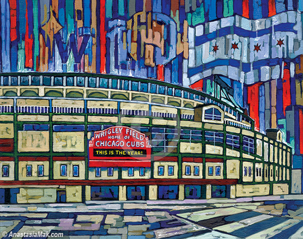 600x473 Wrigley Field Painting - Wrigley Field Painting