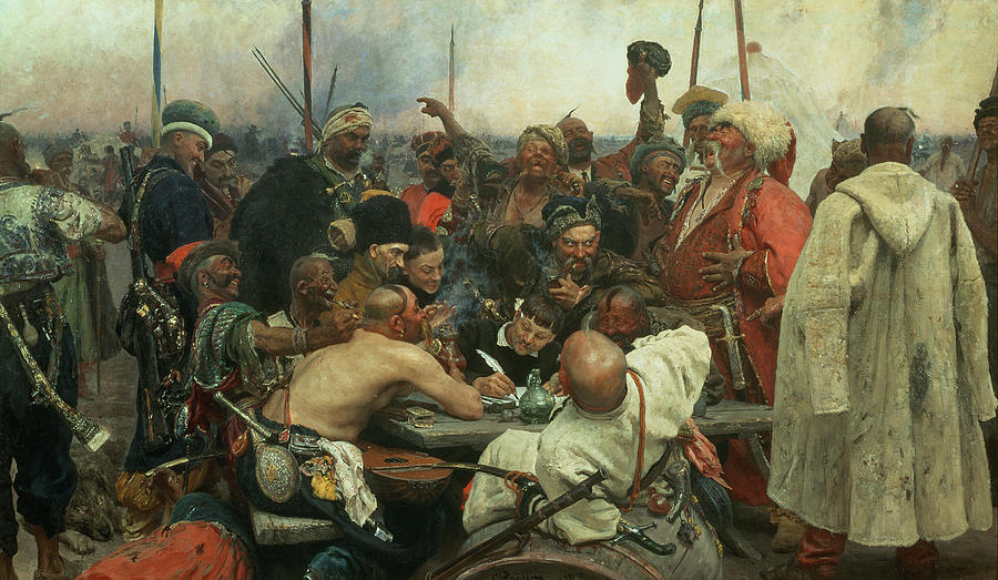 900x523 The Zaporozhye Cossacks Writing A Letter To The Turkish Sultan - Writing Painting