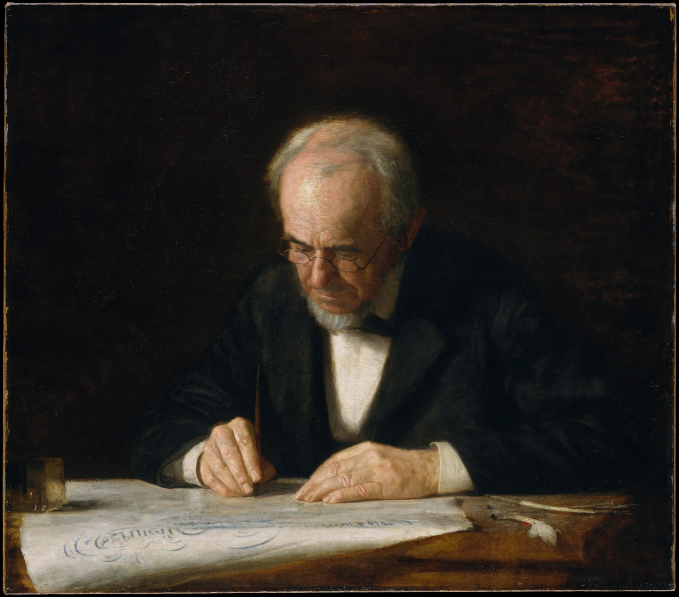1400x1231 Epph Eakins' The Writing Master (1882) - Writing Painting