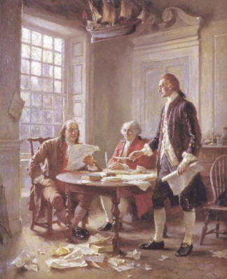 324x398 Independence. Declaration Of Original Rough Draught. - Writing The Declaration Of Independence Painting