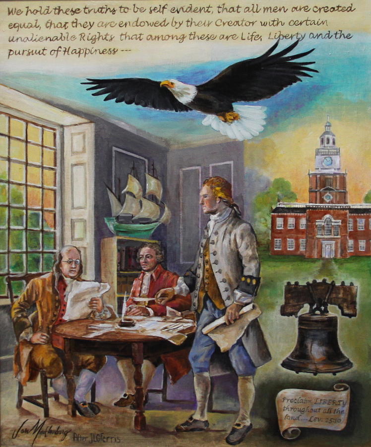 748x900 Writing The Declaration Of Independence Painting By Jan Mecklenburg - Writing The Declaration Of Independence Painting