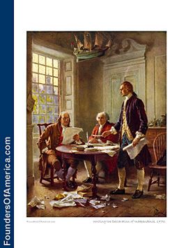 257x355 Writing The Declaration Of Independence Thomas Jefferson, Benjamin - Writing The Declaration Of Independence Painting