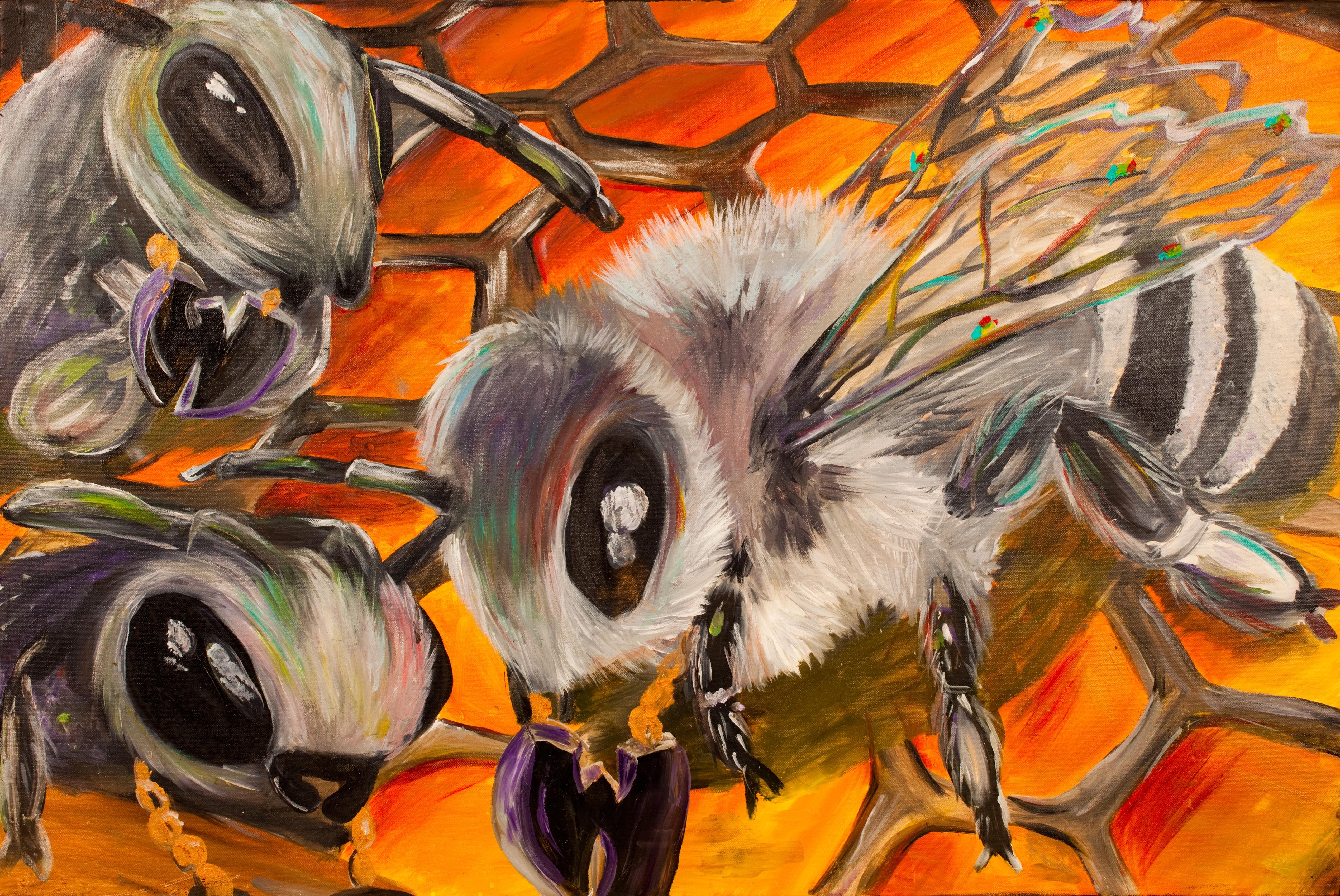 5079x3397 Killer Beez Wu Tang Clan, Killer Bees, Paintings By Molly Gardner - Wu Tang Painting